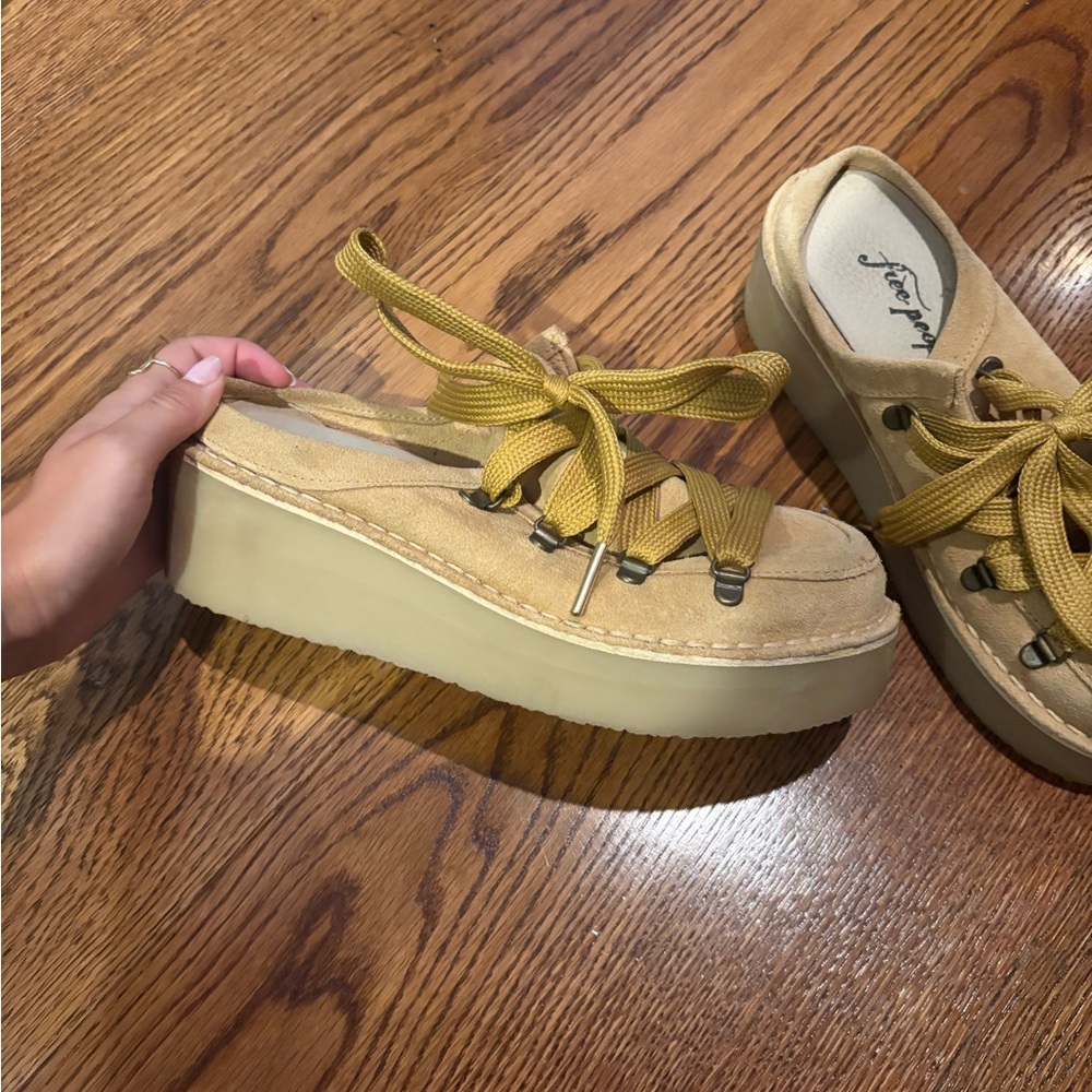Free people Yellow Platform open back Sneakers